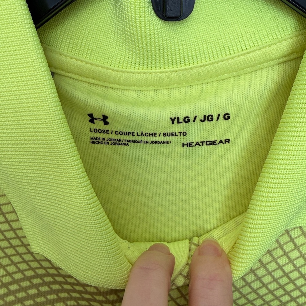 Under Armour Kids Neon Yellow Polo Shirt - Picture 3 of 3